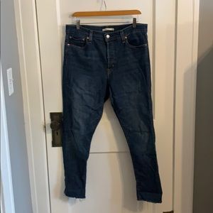 Levi’s Wedgie Skinny Dark Wash button fly jeans